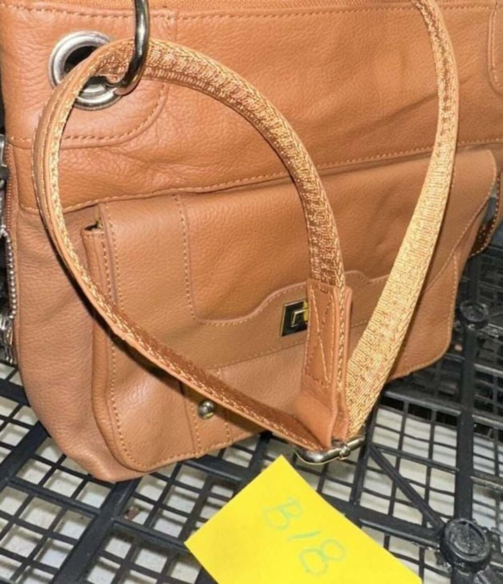 Roma Concealed Carry Crossbody Purse Tan Leather
